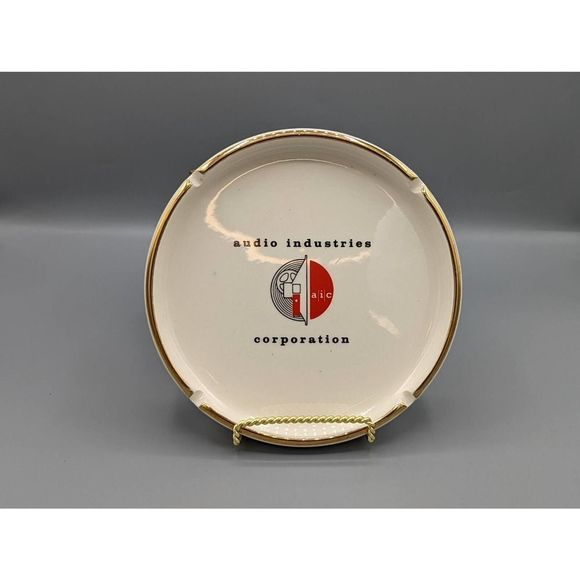 Vtg Smoking ASHTRAY Cigar Ash Tray Advertising Promo Gold Audio - Picture 2 of 5